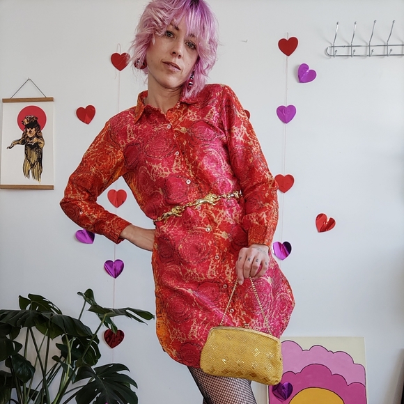 Vintage Handmade Tie Dye Mini Dress - Picture 2 of 16